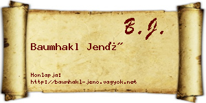Baumhakl Jenő névjegykártya