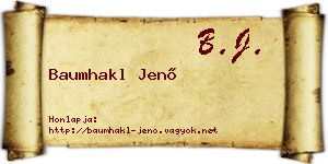Baumhakl Jenő névjegykártya